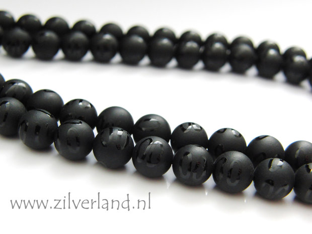 8mm Onyx Kralen- Mat/Glad