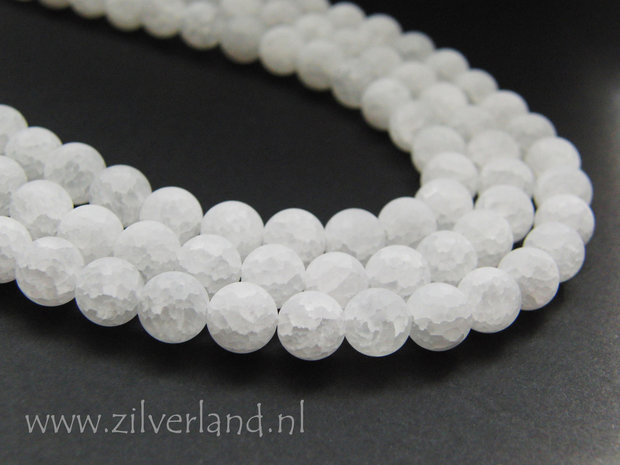 8mm Bergkristal Kralen Mat/Craquele