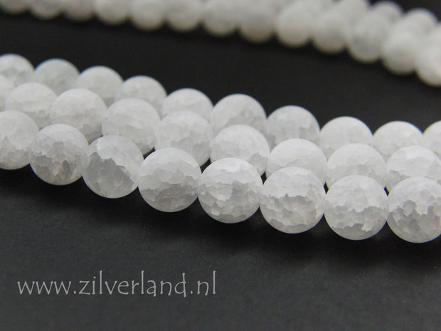 8mm Bergkristal Kralen Mat/Craquele