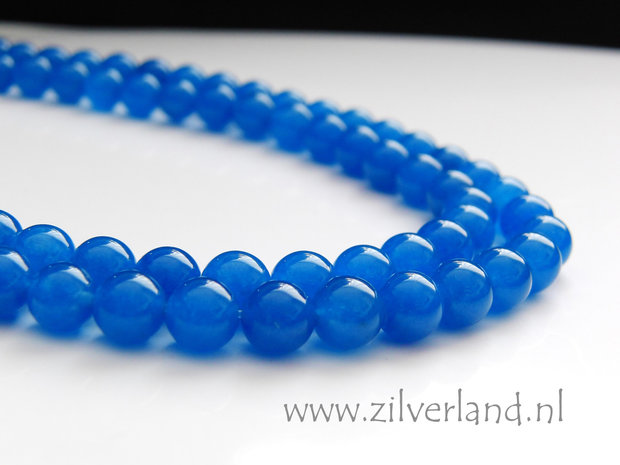 8mm Jade Kralen- Cobalt Blue