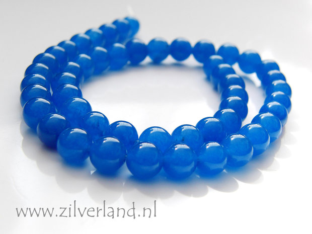 8mm Jade Kralen- Cobalt Blue