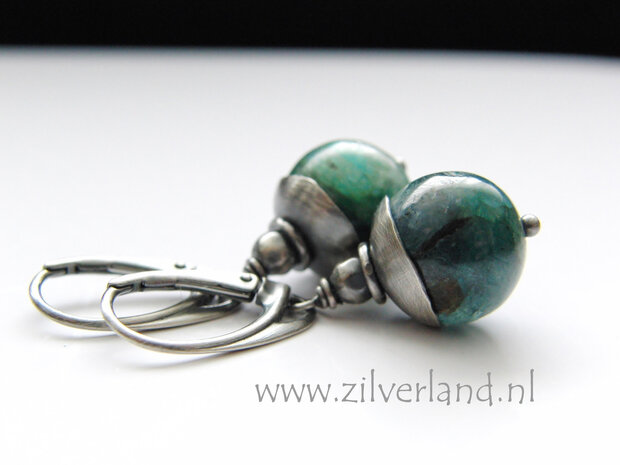 - Handgemaakte Zilveren Oorbellen met Kyaniet