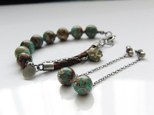 Edelstenen Oorbellen met Sea Sediment Jaspis