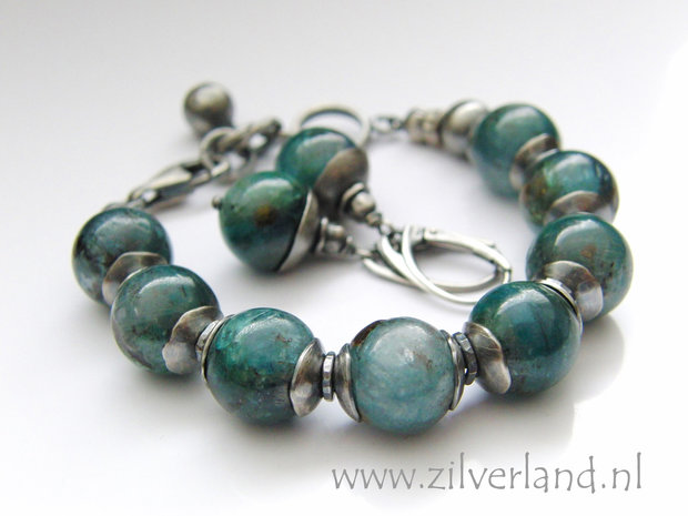 - Handgemaakte Zilveren Armband met Kyaniet