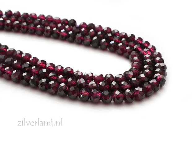 4x3mm Facet Geslepen Granaat Kralen