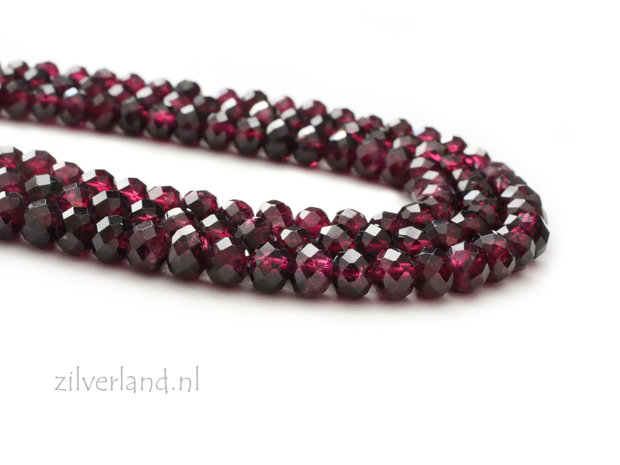 4x3mm Facet Geslepen Granaat Kralen