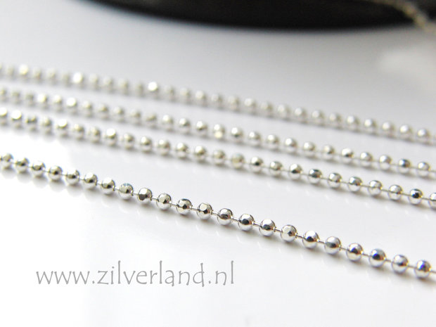 1 Meter 1,5mm Sterling Zilveren Balletjesketting- Facet