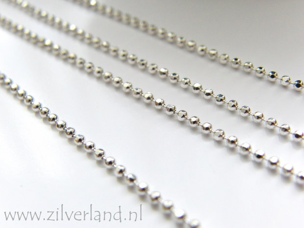 1 Meter 1,5mm Sterling Zilveren Balletjesketting- Facet