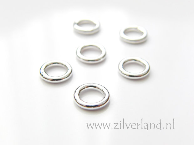 10 Stuks 1,50x8,0mm Gesloten Sterling Zilveren Montagering