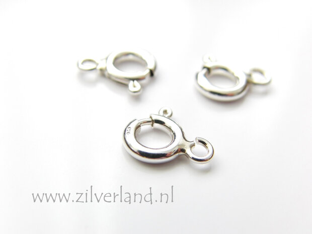 7mm Sterling Zilveren Veerring Slotje 