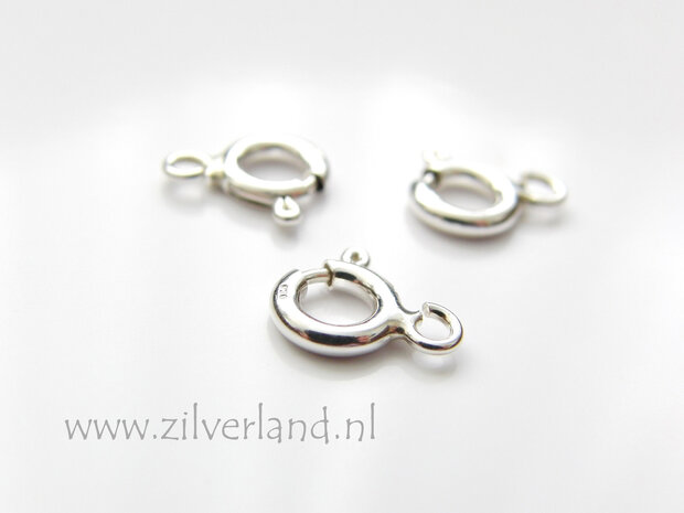 7mm Sterling Zilveren Veerring Slotje 