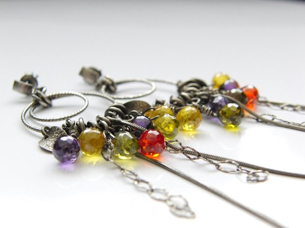  Zilveren Oorstekers met Zirkonia Briolettes