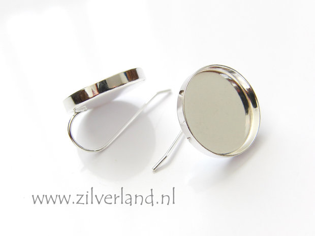 18mm Sterling Zilveren Oorhaken voor UV Hars/Resin of Cabochons