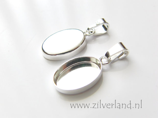 14x10mm Sterling Zilveren Hanger voor UV Hars/Resin of Cabochons- Ovaal