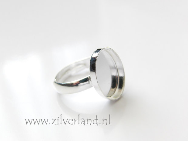 Sterling Zilveren Ring voor UV Hars/Resin of Cabochons- Ovaal