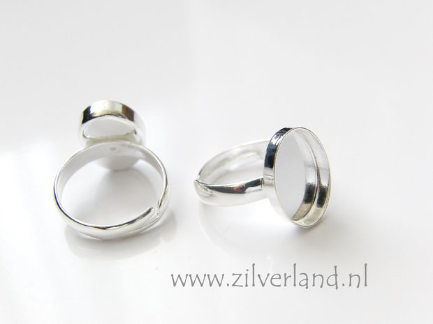 Franje Inspireren Uitgraving Sterling Zilveren Ring voor UV Hars/Resin of Cabochons- Ovaal - Zilverland-  Zilveren Sieraden Onderdelen & Edelstenen Kralen