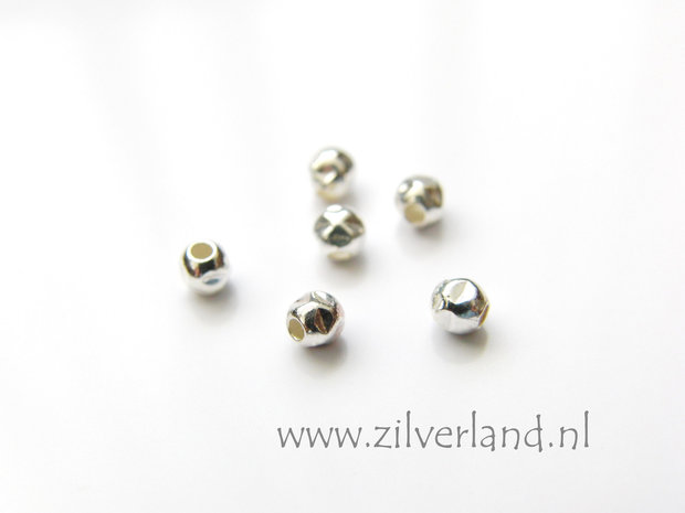 50 Stuks 3mm Sterling Zilveren Kralen- Gehamerd
