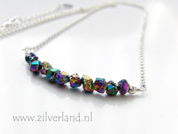 Handgemaakte Zilveren Ketting met Titanium Druse Citrien
