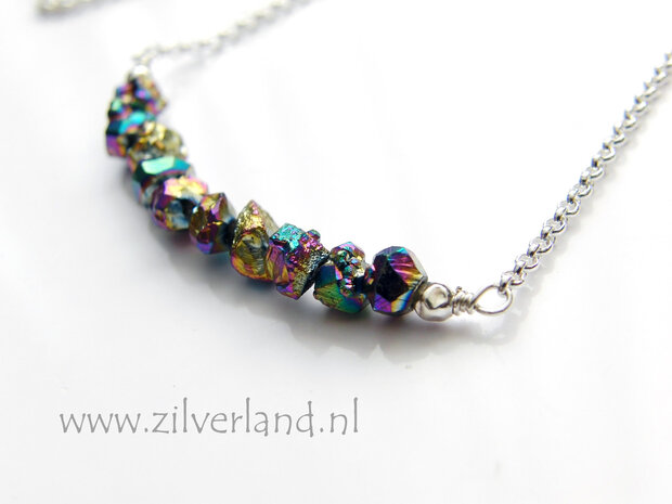 Handgemaakte Zilveren Ketting met Titanium Druse Citrien