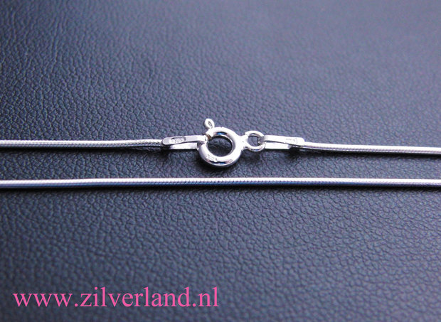0,90mm Sterling Zilveren Slangencollier- 50cm
