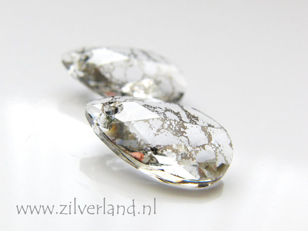 Swarovski Almond Kristal "Crystal Silver Patina"