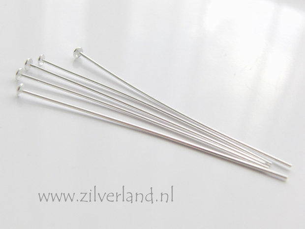  10 Stuks 0,80mm x 6,0cm Sterling Zilveren Nietstiften 