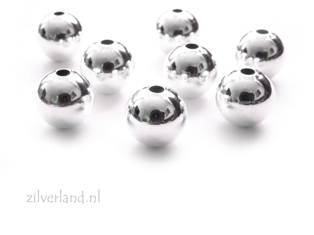 10 Stuks 8mm Sterling Zilveren Kralen- Lichtgewicht