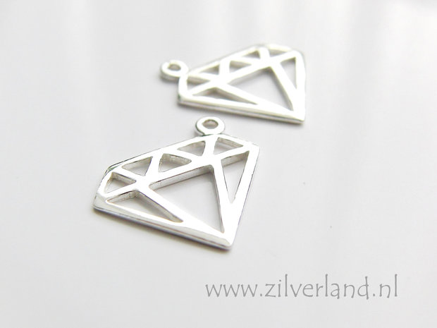 Sterling Zilveren Hanger- Diamant Groot