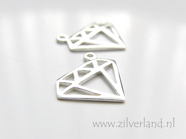 Sterling Zilveren Hanger- Diamant Groot