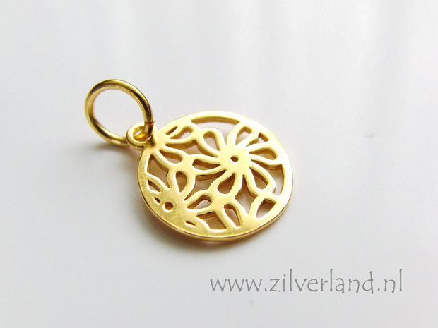 Sterling Zilveren Hanger- Bloemen Verguld