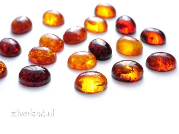 1 Stuk 10x8mm Barnsteen Cabochon