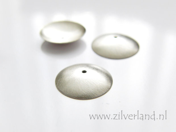 1 Stuk 15mm Sterling Zilveren Kralenkapje- Geborsteld