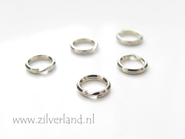 10 Stuks 8mm Sterling Zilveren Splitringen