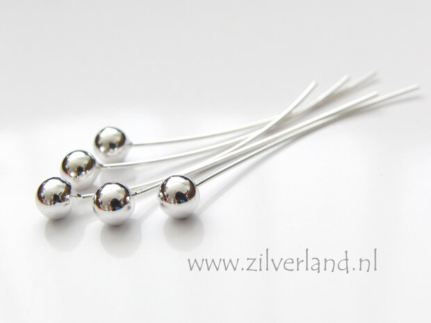 2 Stuks 0,70mm x 4,50cm x 5,0mm Sterling Zilveren Nietstiften
