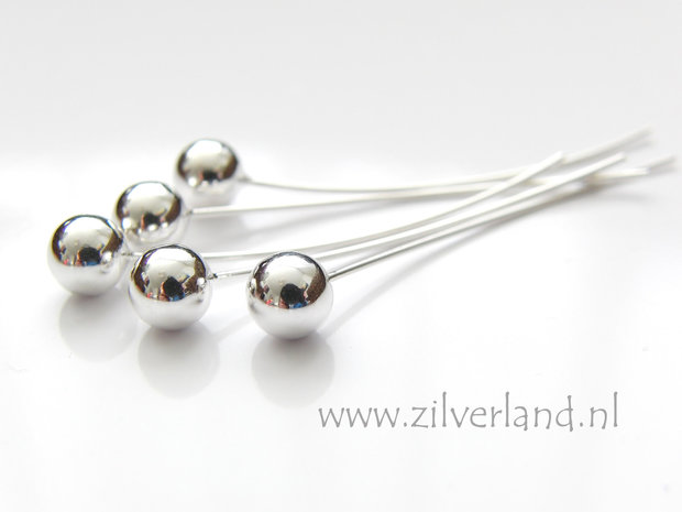 2 Stuks 0,70mm x 4,60cm x 6,0mm Sterling Zilveren Nietstiften