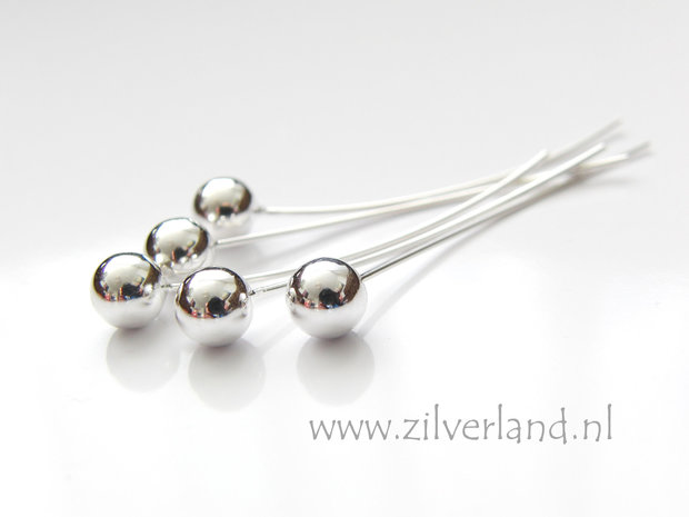 2 Stuks 0,70mm x 4,60cm x 6,0mm Sterling Zilveren Nietstiften