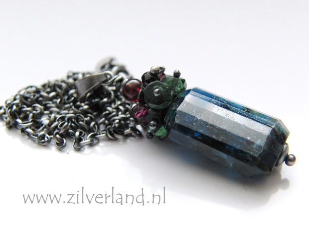 Handgemaakte Zilveren Ketting met Kyaniet