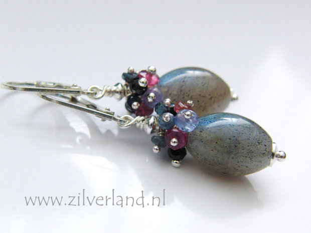 Handgemaakte Edelstenen Oorbellen met Labradoriet