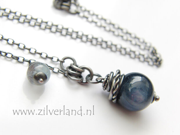 Handgemaakte Edelstenen Ketting met Kyaniet en Aquamarijn
