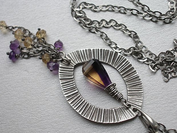 Edelstenen Zilveren Ketting met Ametrien