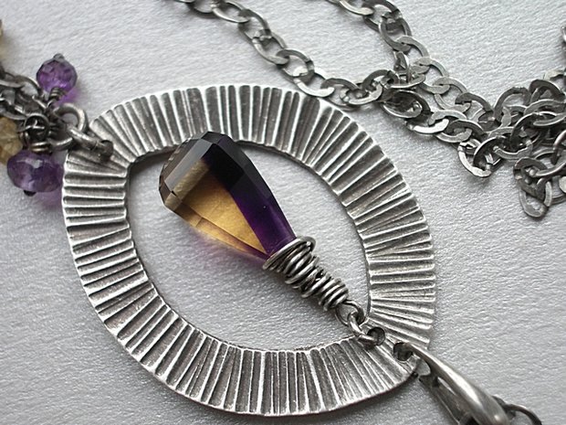 Edelstenen Zilveren Ketting met Ametrien