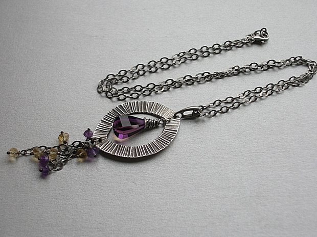 Edelstenen Zilveren Ketting met Ametrien