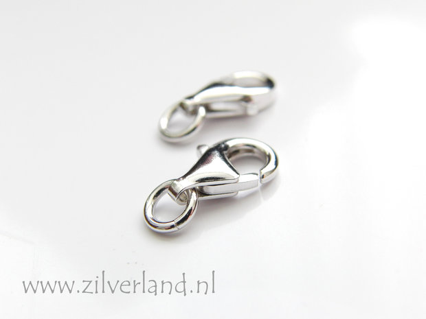 11mm Sterling Zilveren Lobsterslot- Gerhodineerd