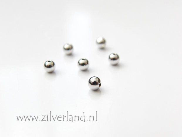 50 Stuks 3mm Sterling Zilveren Kralen- Gerhodineerd