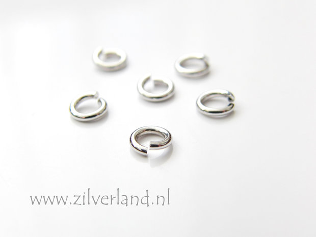 10 Stuks 1,0x4,95mm Sterling Zilveren Montageringen- Gerhodineerd