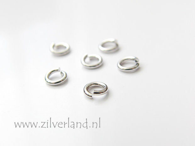 10 Stuks 1,0x4,95mm Sterling Zilveren Montageringen- Gerhodineerd