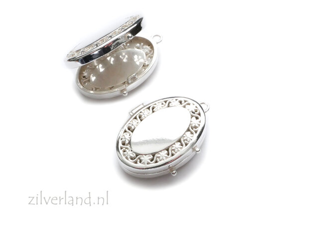 Sterling Zilveren Doosje Hanger- Ovaal