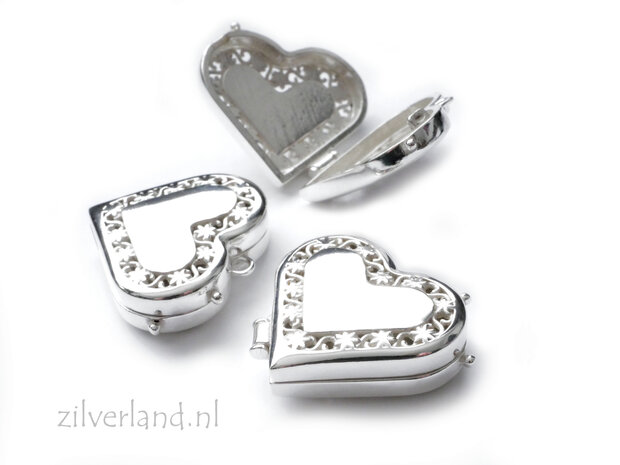 Sterling Zilveren Doosje Hanger- Hart