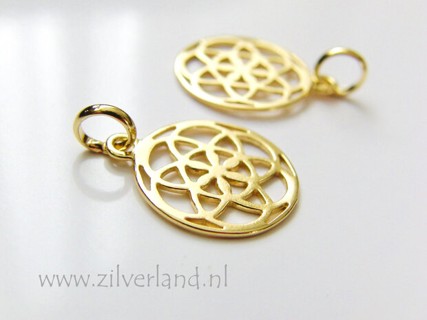 Sterling Zilveren Hanger- Bloem Verguld