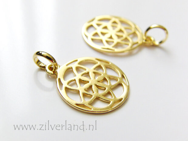 Sterling Zilveren Hanger- Bloem Verguld